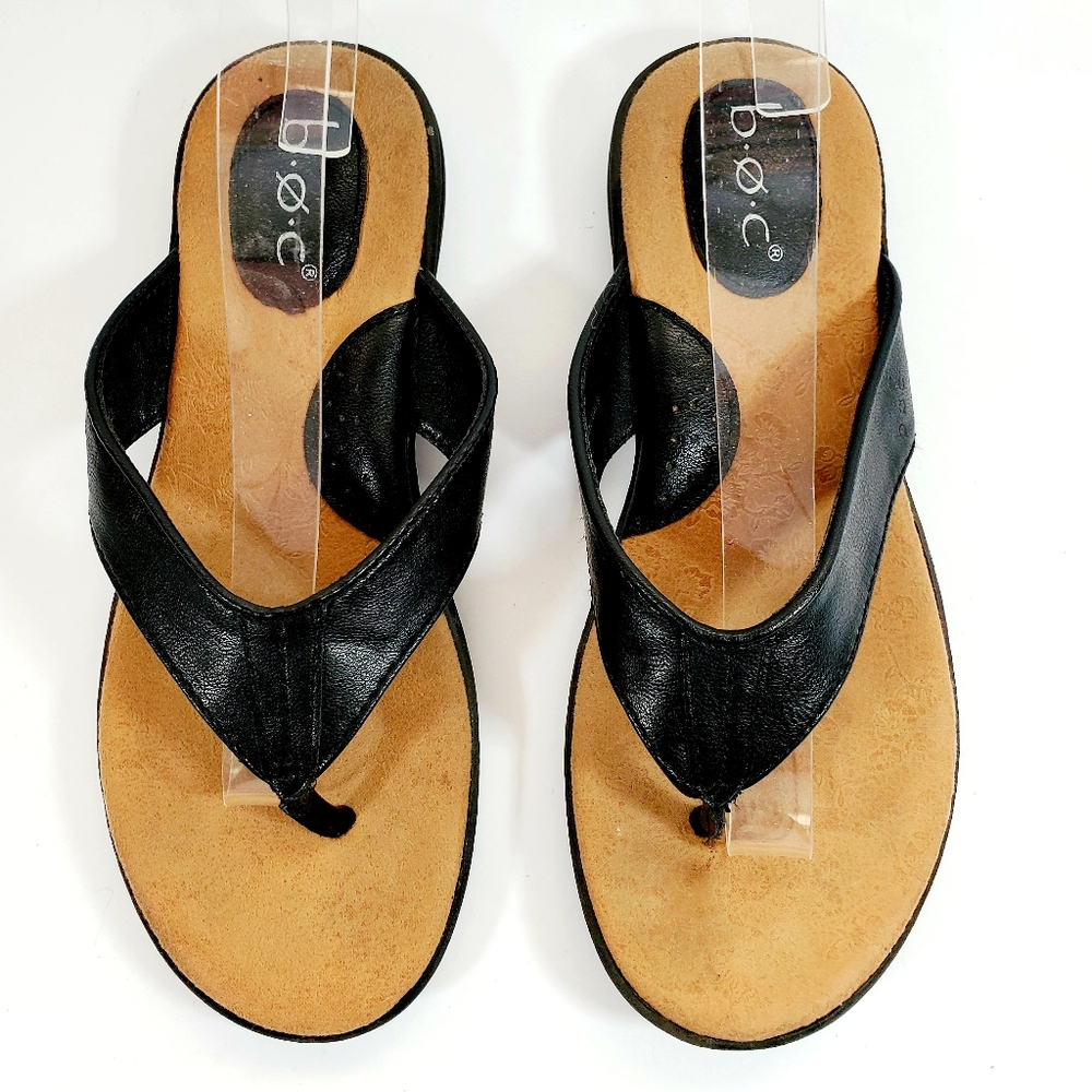 B.O.C  Zita Black Thong Flip Flop Sandal Cushioned Insole Size 8M Women EUC - Picture 3 of 11